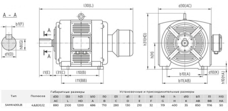 Электродвигатель с фазным ротором ENERAL 5АНК400LB8